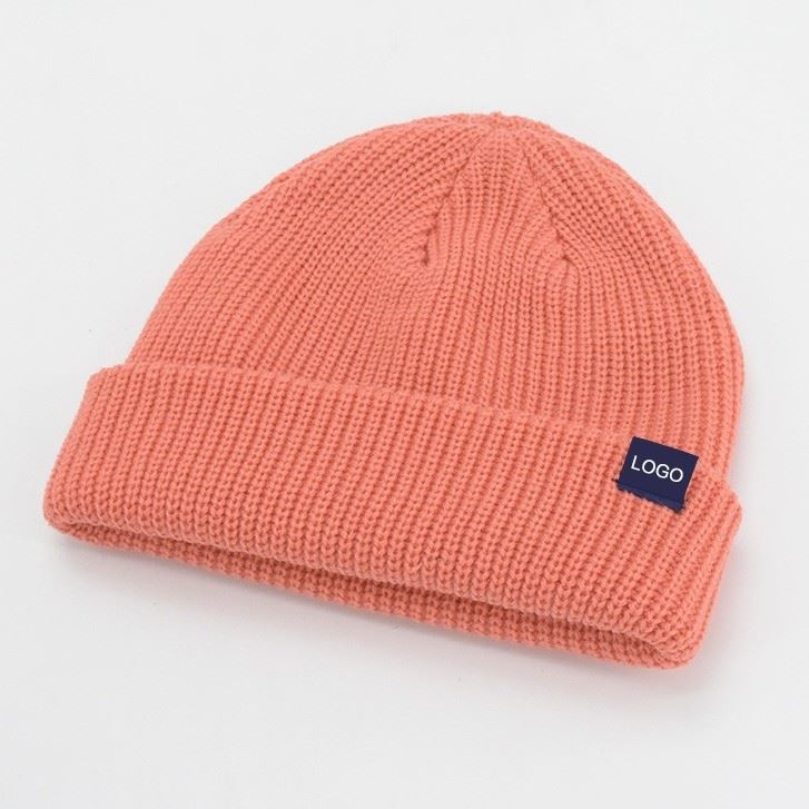 Knitted Acrylic Velvet Winter Hat With Cuff